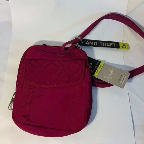 Travelon Anti-Theft signature Small Red Crossbody Bag NWT - Picture 11 of 14